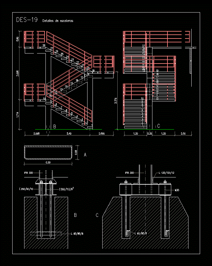 escadas de metal