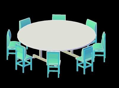 Mesa redonda con sillas