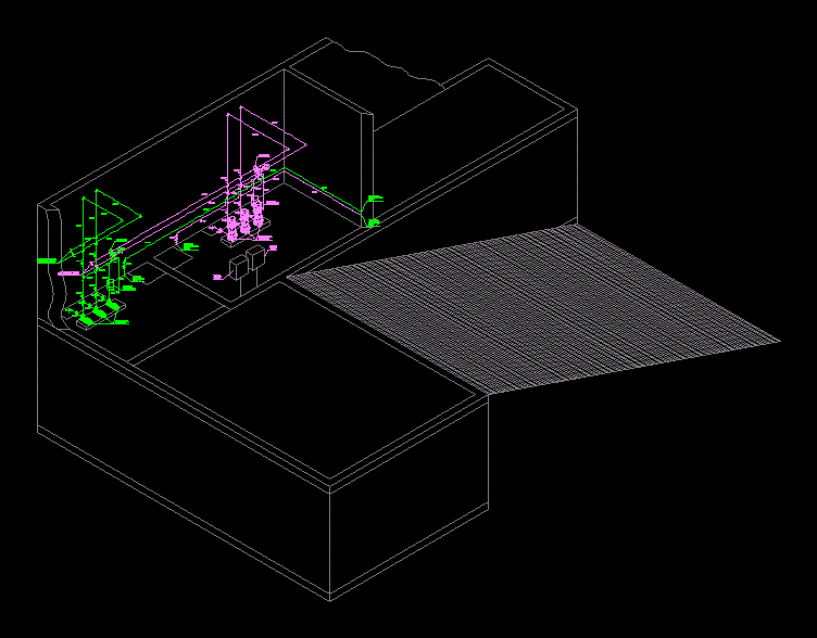 Isometric pump room salt water and drinking water