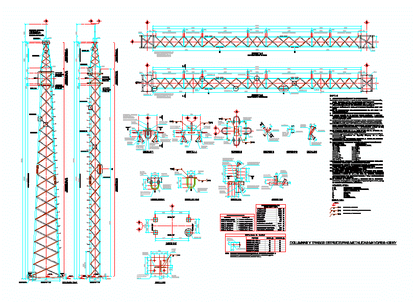 Hauptkonstruktionen – Säulen und Träger 400 kV