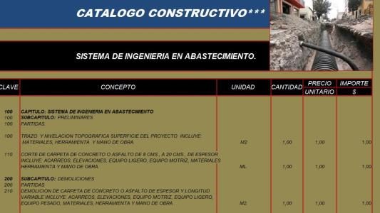 Constructive catalog sewerage engineering system