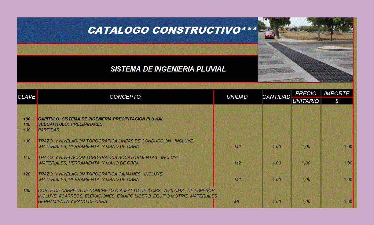 Constructive catalog storm engineering system