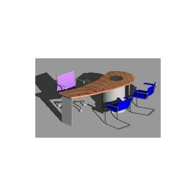 Mesa y sillas para despachos 3d