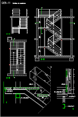 Escada de metal de duas seções