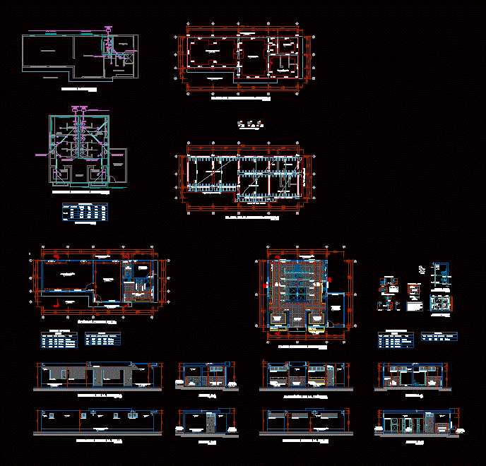 Plan of first level offices and plan of ss.hh.