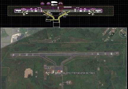 Plan des pistes de l'aéroport de Tepic