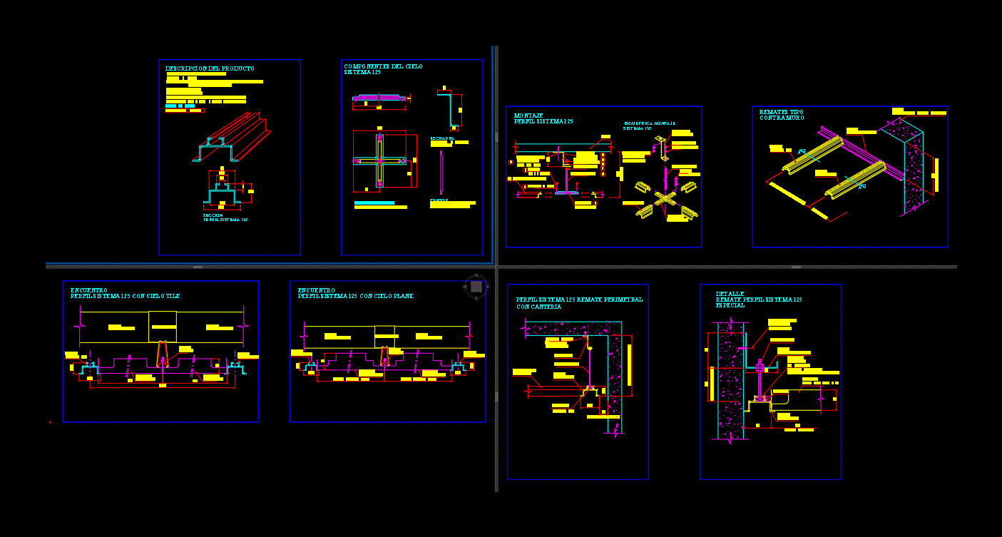 manual técnico do teto; perfil do sistema 125