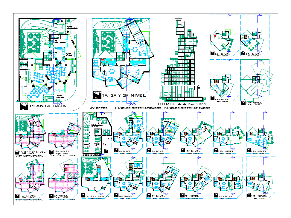 Residential commercial tower plan