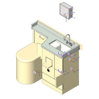 Conjunto de Lavabo e Inodoro Moderno