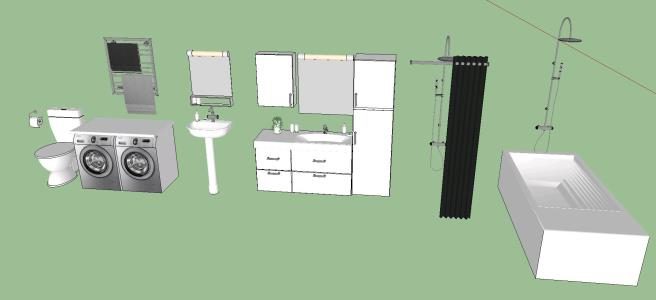 meubles de salle de bain 3d