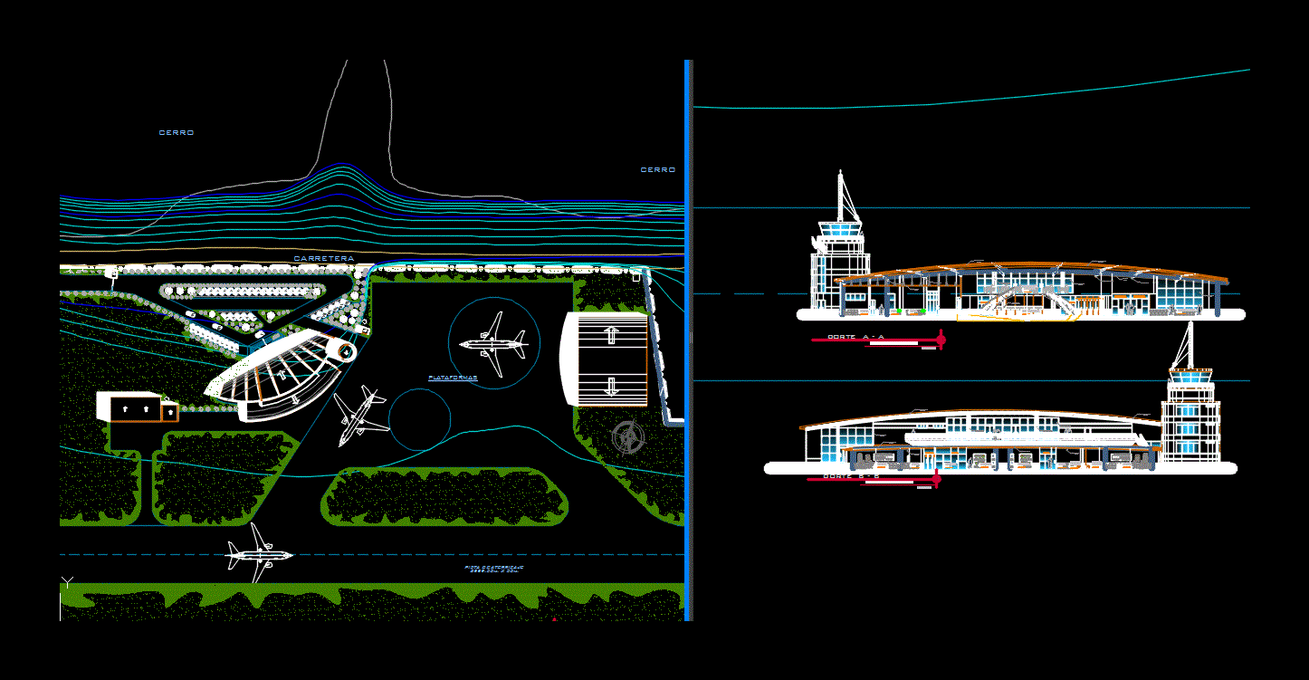 Architektur für den Bau eines npl-Flughafens