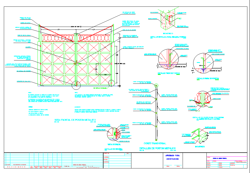 Detalhe da construção do portão de aço