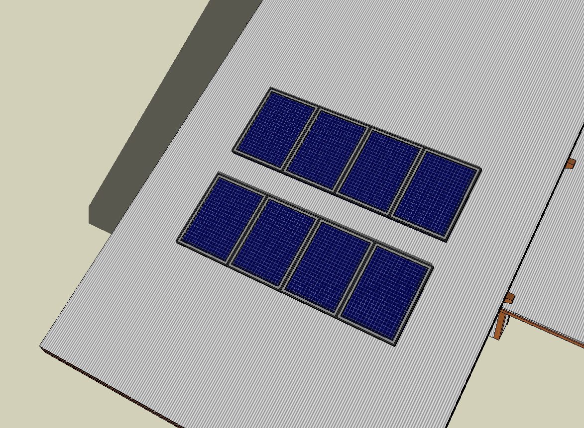 painéis fotovoltaicos 3d