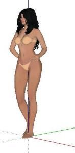 3D-Frau im Badeanzug