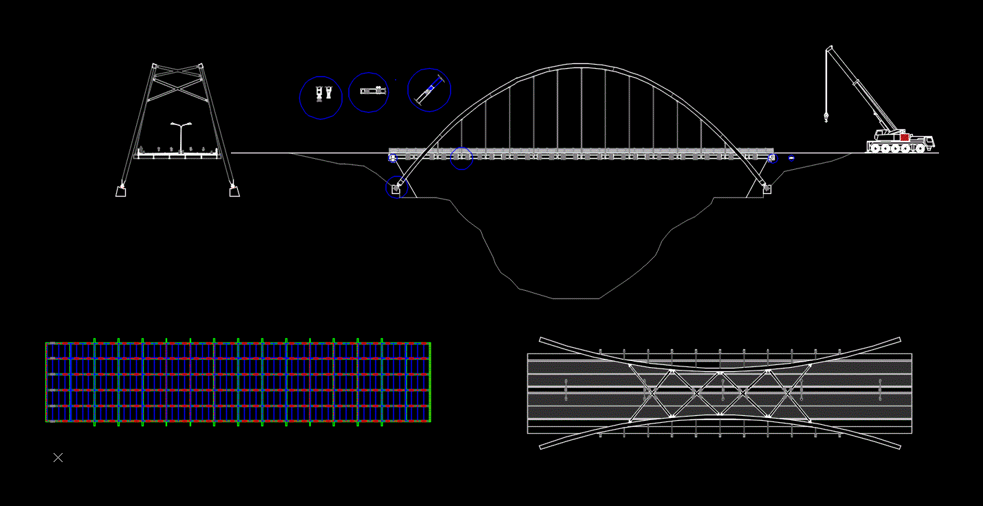 Desenhos e detalhes da ponte