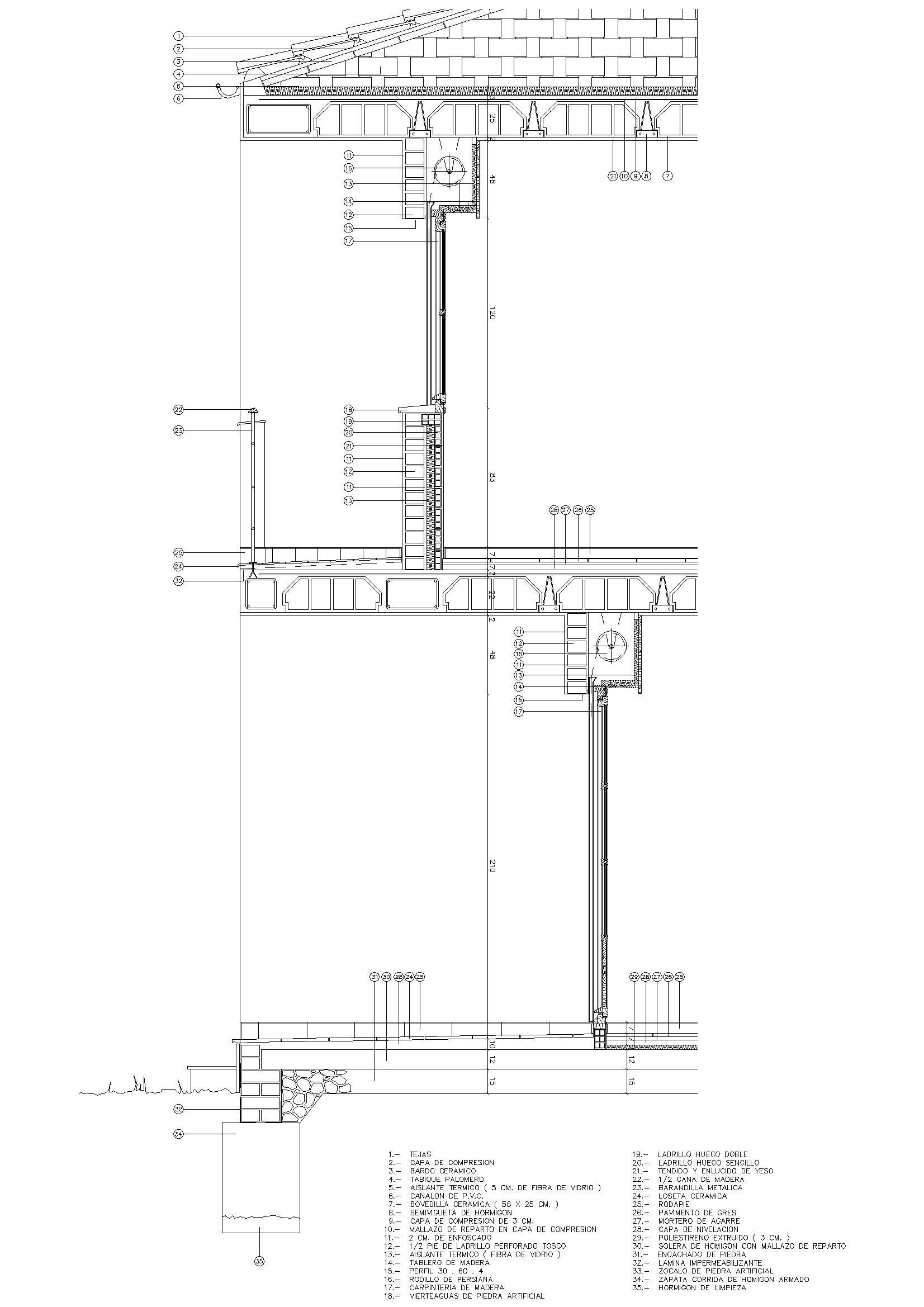 Construction Detail Of A Facade In AutoCAD | CAD library