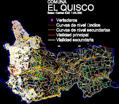 Mapa da comuna de El Quisco, quinta região, Chile