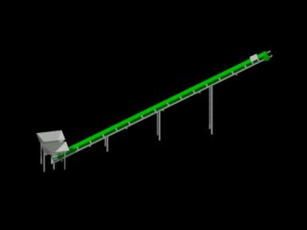 Conveyor belt for materials in autocad