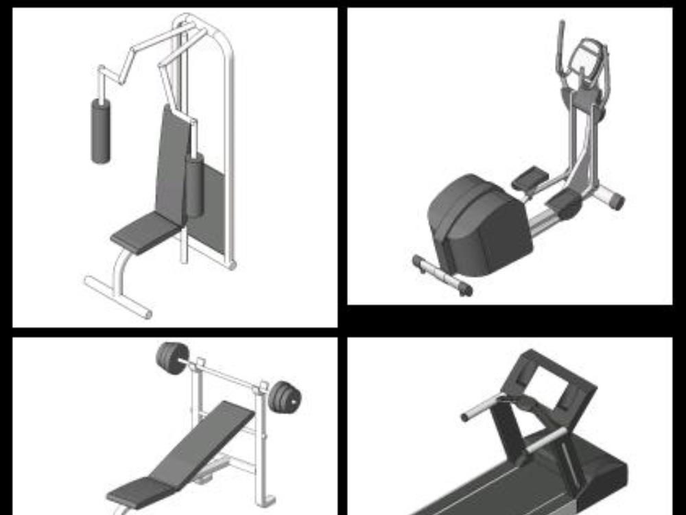3d multiple gym machines