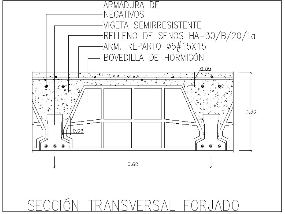 Detail der Balken- und Gewölbekonstruktion – Autocad