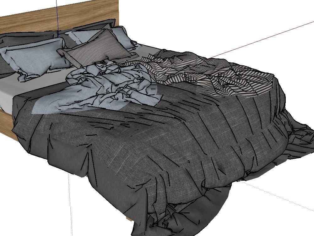 Bed in sketchup pro skp