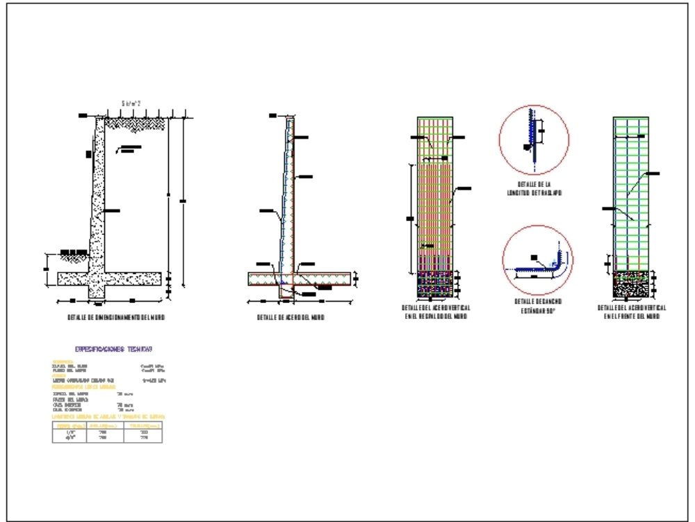 Cantilever retaining wall - autocad