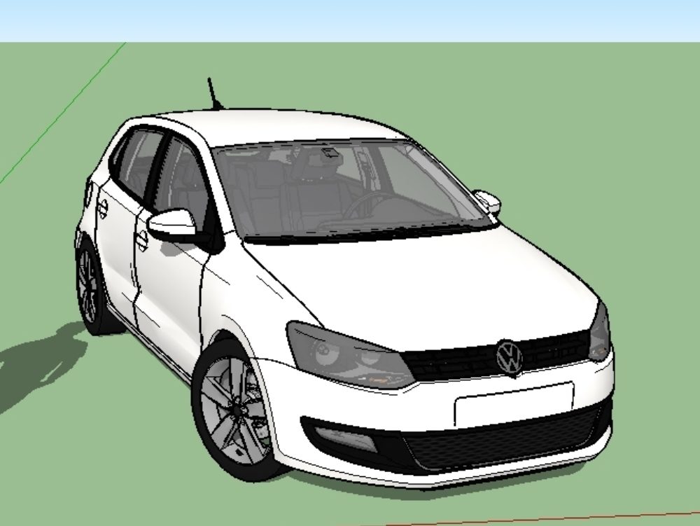 Detailliertes 3D-Volkswagen-Polo-Auto.