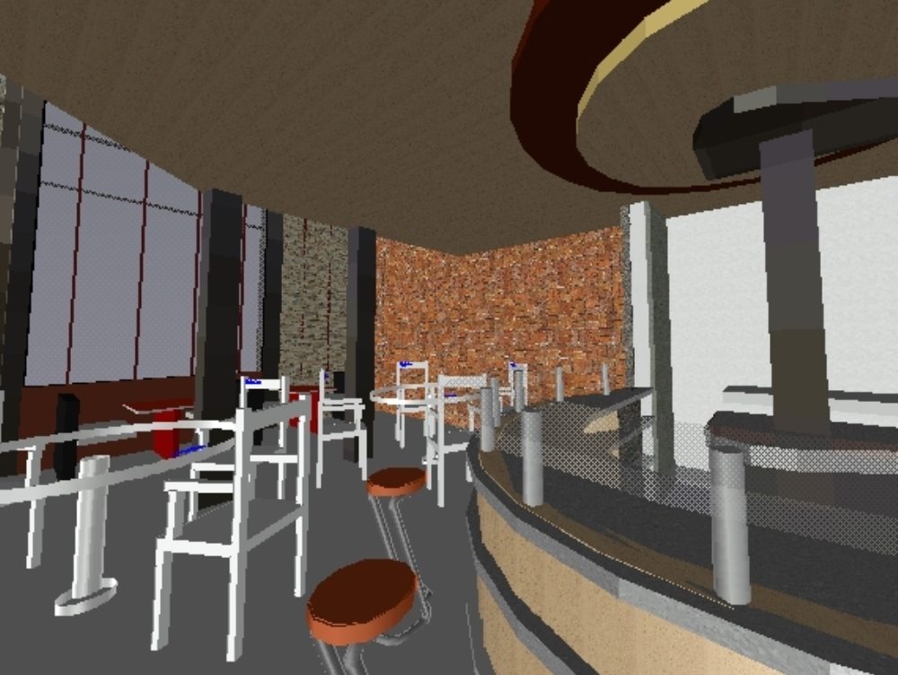 Restobar 3d - restaurant with bar for drinks