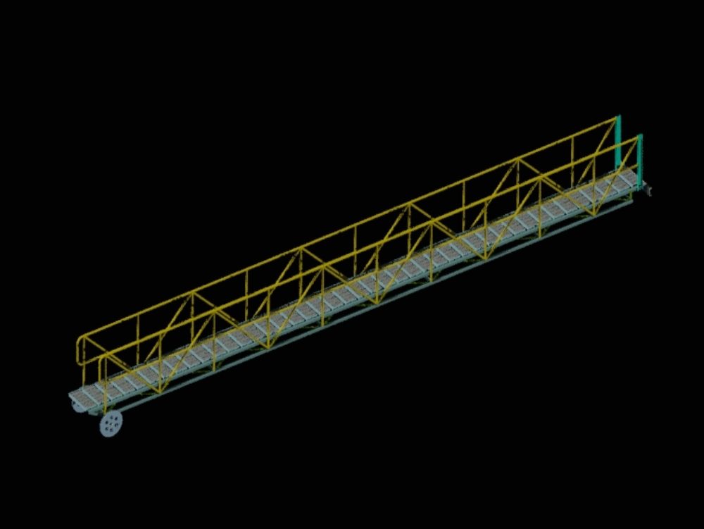 Escada basculante ou rolante para tanques de teto flutuante