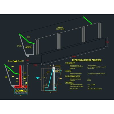Muro de contencion para retencion deslizamiento de tierra
