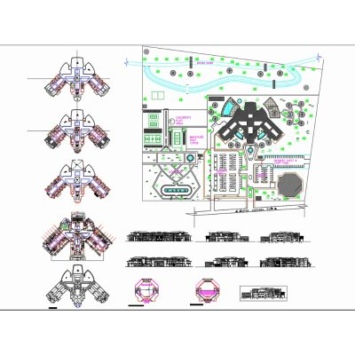 Diseño complejo hotelero C4D