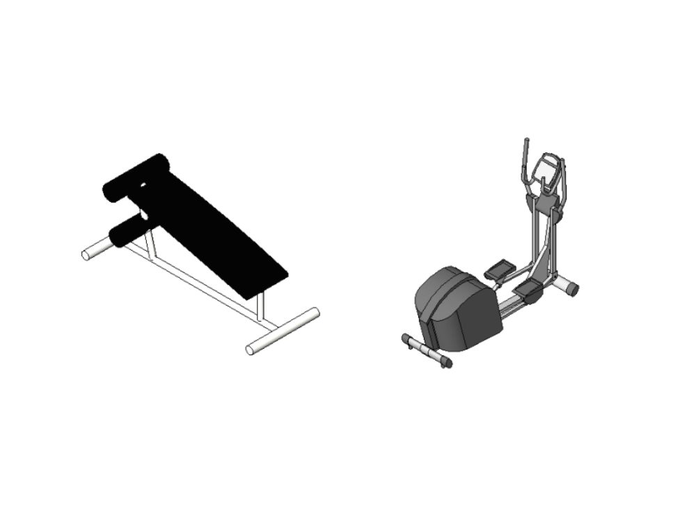 Equipamentos e máquinas para treino em ginásio
