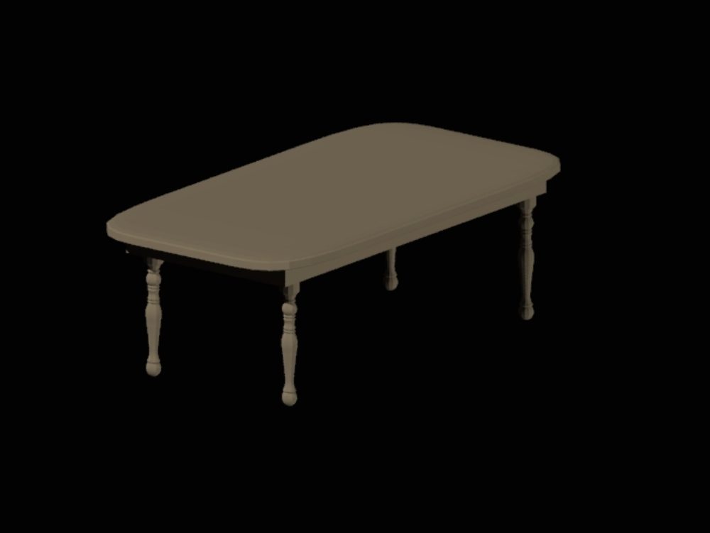 Modélisation de table en bois en maillage 3d
