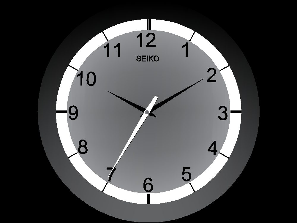 Relógio de parede com design clássico de relógio de parede 2d.