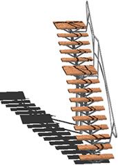 Escalier métallique 3d mixte