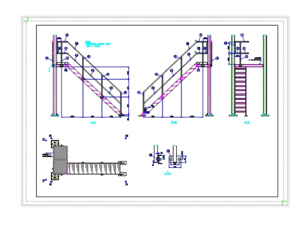 Typical ladder for platforms