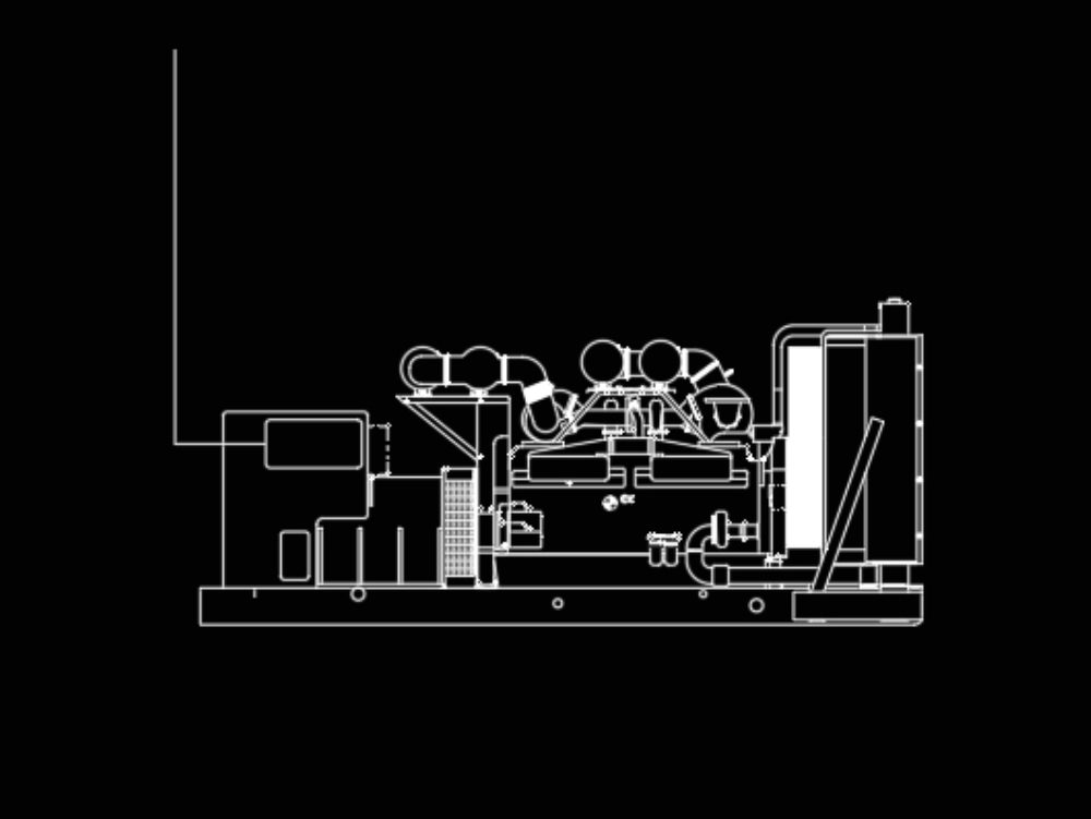 Generatore motore dettaglio vista dall'alto 75kva