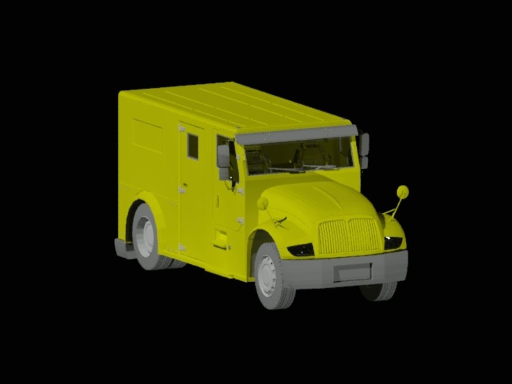 Caminhão blindado transportando objetos de valor