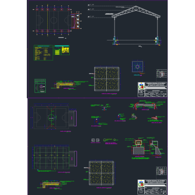 Sports Slab Plan with Structural Specifications