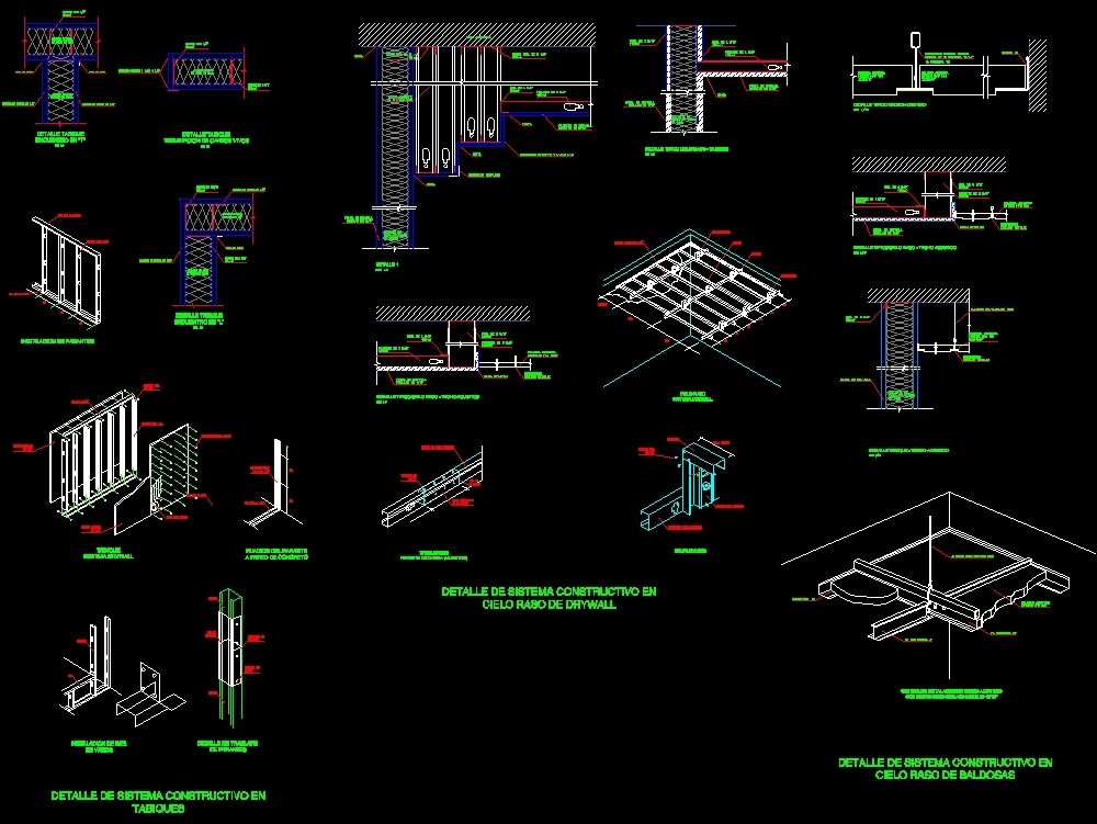 Construction details of the drywall system