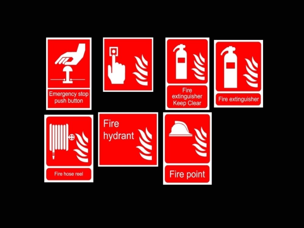 Fire signs - emergency and evacuation