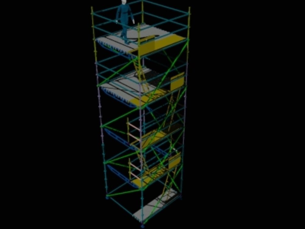 3d scaffolding _ metal structure scaffolding