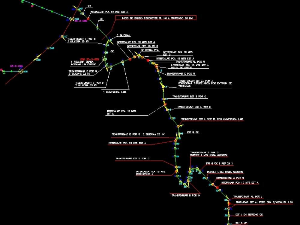 Electric line plan with its respective maintenance