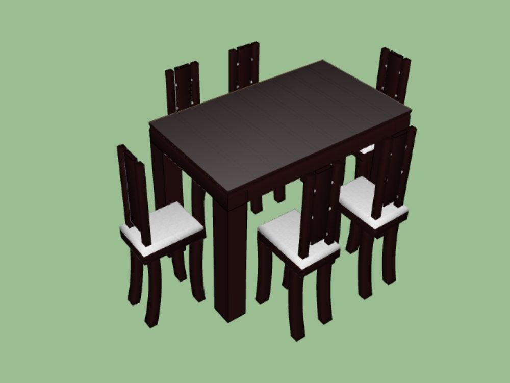 Sala de jantar com 6 cadeiras estilo minimalista