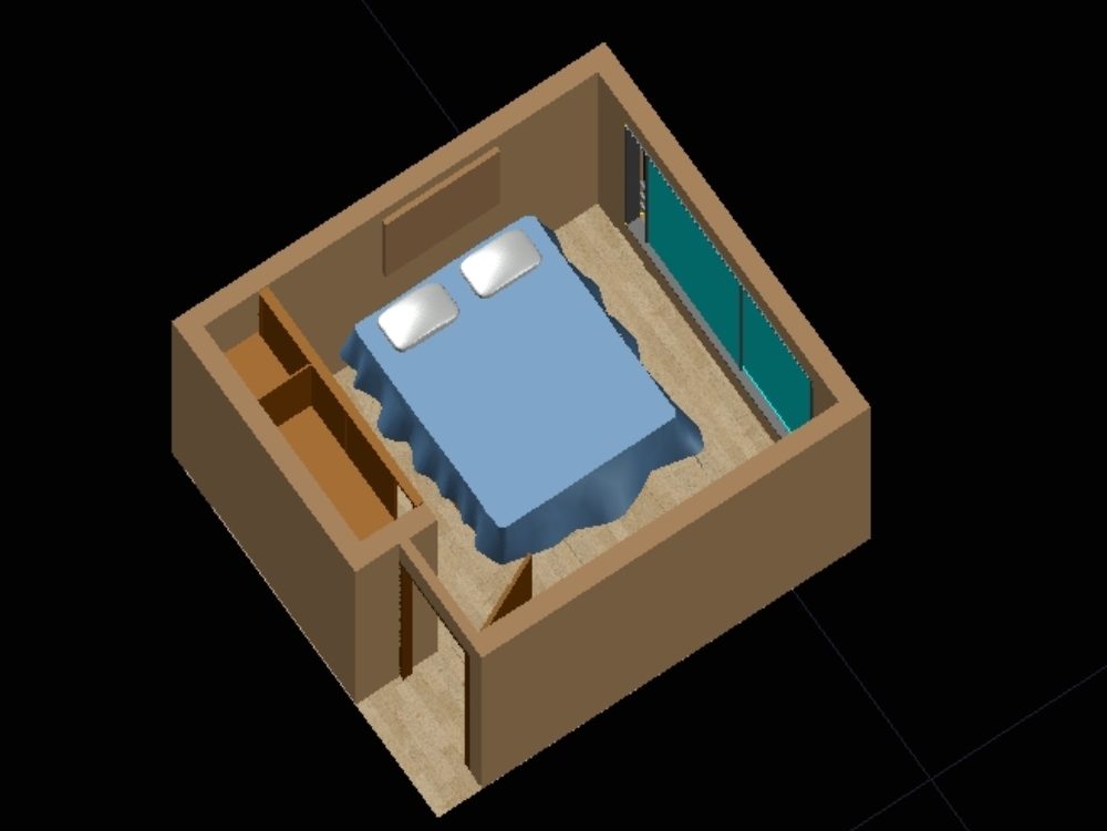 Habitacion 3d con detalles de materiales