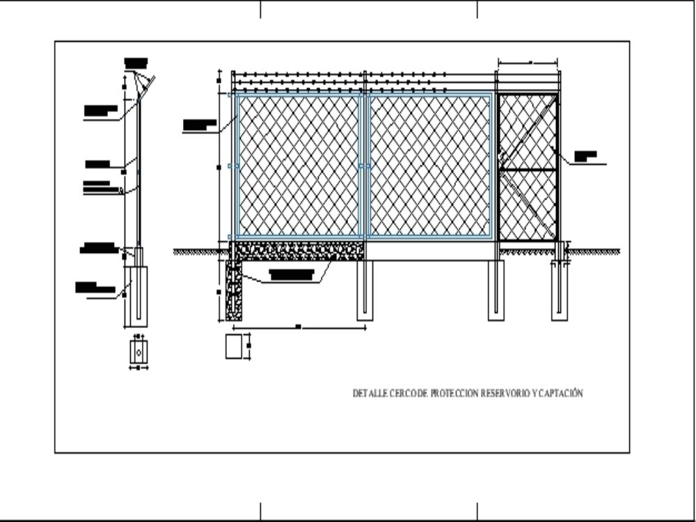 Protection fence with Olympic mesh for collection and reservoir