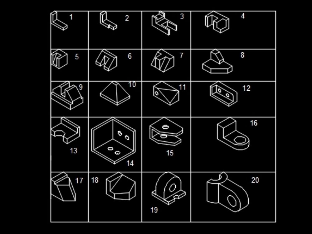 Autocad exercises - 2d 3d and isometric