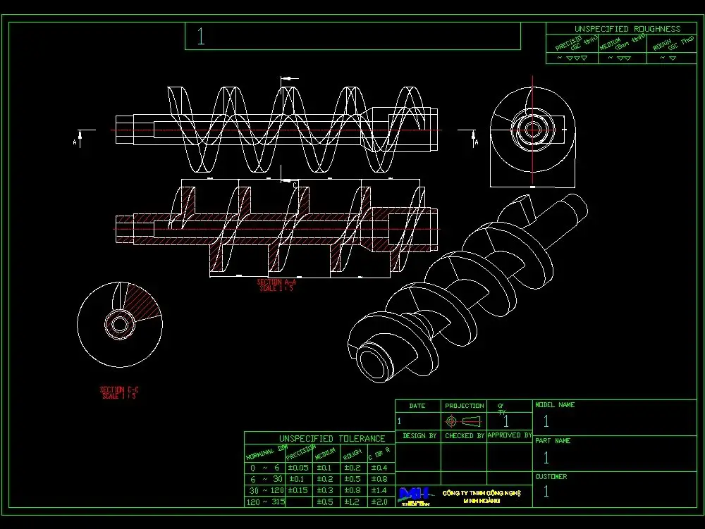 Beispiel für eine Schraubstock-CAD-Zeichnung