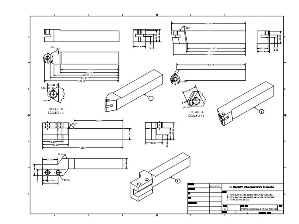 Abastecer Ajustarse Antecedente Diseno De Porta Cuchillas Para Torno En AutoCAD | Librería CAD