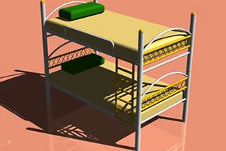 Tubular cabin - bunk bed